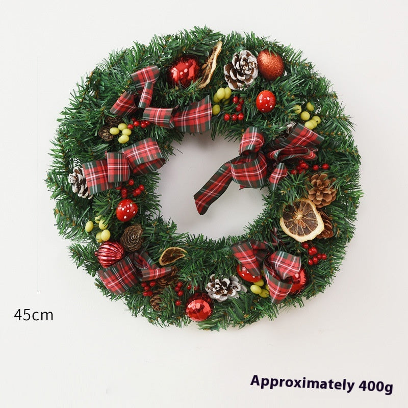 Small bowknot Christmas garland in red and green tones for holiday home decor