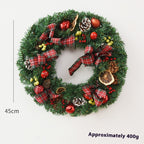 Small bowknot Christmas garland in red and green tones for holiday home decor