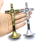 Zinc alloy electroplated cross decoration for church or prayer space