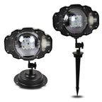 LED Snowfall Christmas Projector Light close-up of LED snowflake projection effect