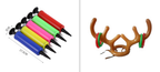 Inflatable antler hat with colorful rings for Christmas party fun