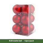 Red Electroplated Christmas Ornament Balls - 12 Pack Festive Tree Decorations - Christian Jewelry
