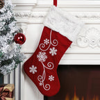 Set of festive Christmas pendants in sock shape with snowflake detail