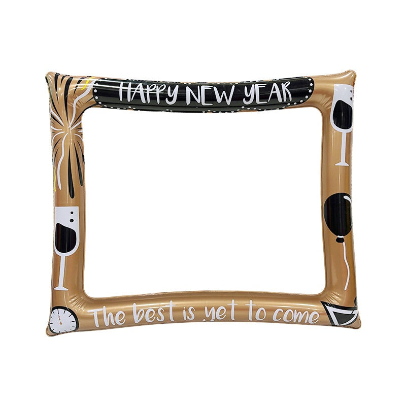 Christmas inflatable photo frame displaying festive holiday cheer