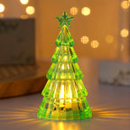 Light-up crystal Christmas tree night lamp glowing softly in warm colors