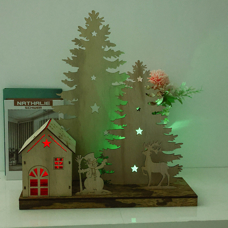 Rustic wooden star Christmas ornament for holiday tree Main image