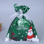 Christmas gift bags hanging with festive holiday elements