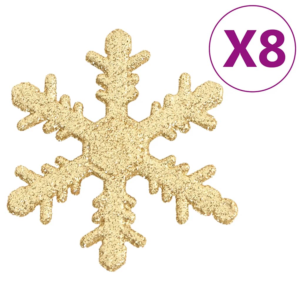 Christmas baubles in gold and festive colors