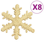 Christmas baubles in gold and festive colors