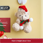 Christmas plush hanging ornament showcased with other festive holiday decorations