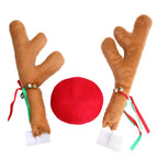 Khaki flannel Christmas antlers car ornament hanging decor for Christian holiday