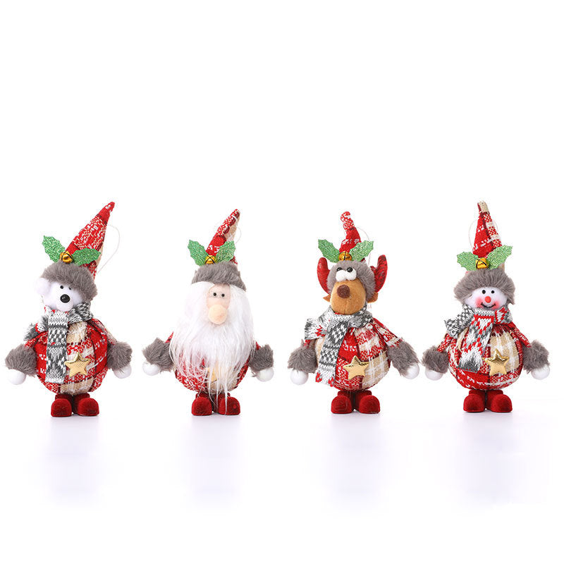 A standing elk figurine crafted from festive foam fabric, displayed as a Christmas ornament