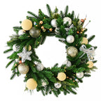 60cm pine leaf garland with lamp for door display in festive home setting