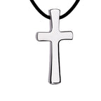 Gold-tone men's cross pendant styled for everyday wear