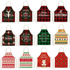 Creative Christmas apron hanging in cozy kitchen setting with festive decorations