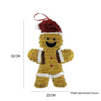 Gingerbread Man Christmas Fabric Pendant - Christian Jewelry