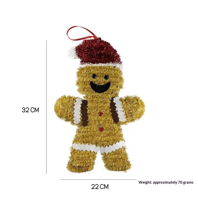 Gingerbread Man Christmas Fabric Pendant - Christian Jewelry