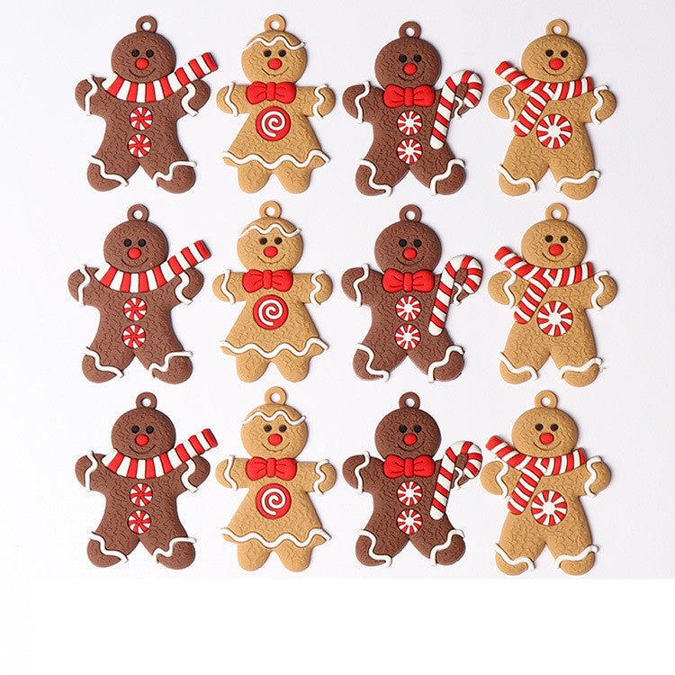 Gingerbread man Christmas ornament set displayed on festive tree Main image