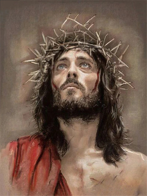 Jesus portrait diamond painting craft kit with canvas and materials - religious gift