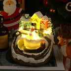Snowman style rotating train decoration for Christmas home display