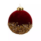 Burgundy Flocked Glass Christmas Ornament - Christian Home Decor