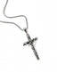 Pearl titanium steel cross pendant necklace on chain
