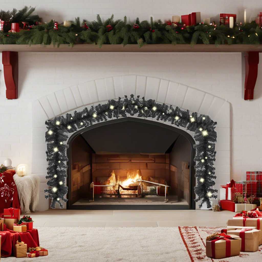 Black LED Christmas garland with modern holiday appeal