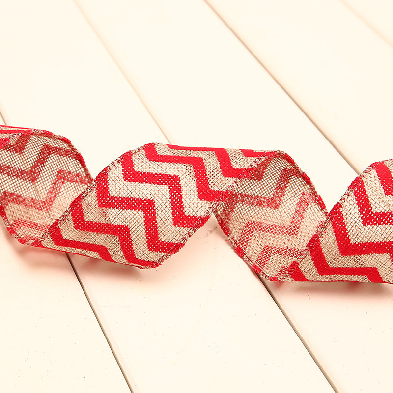 Christmas snowflake linen webbing ribbon for seasonal decorating