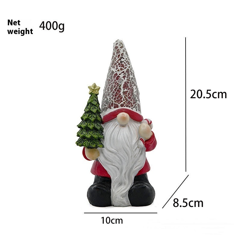 Hand-painted Christmas tree resin statue ornament for holiday home display