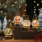 Christmas tree style resin ornament with embedded LED lights