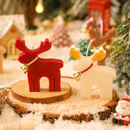 Creative Christmas decor featuring handmade soy wax elk candle