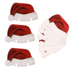 Red Christmas hat topper detail view - festive drinkware accessories