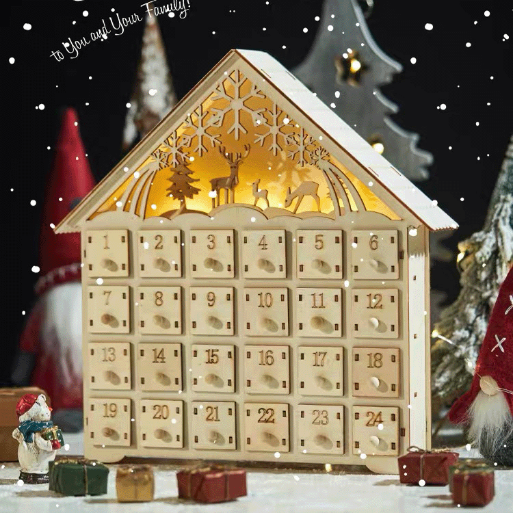 Handmade wooden Christmas ornament for holiday display