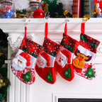 Close-up of fabric sock ornament detail showing quality cloth construction