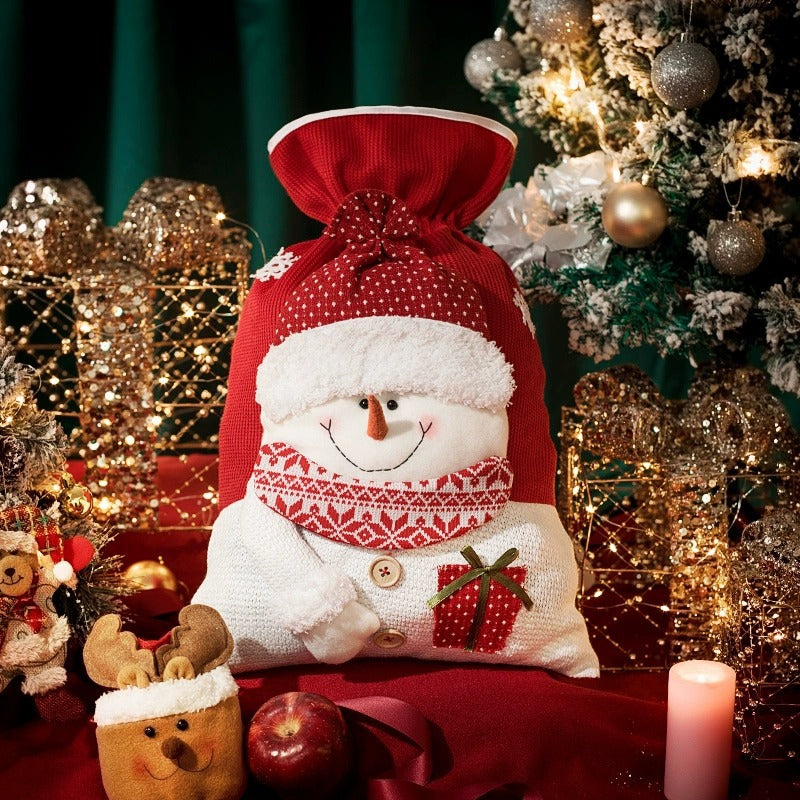 Reusable holiday gift bag in multiple Christmas designs for home decor