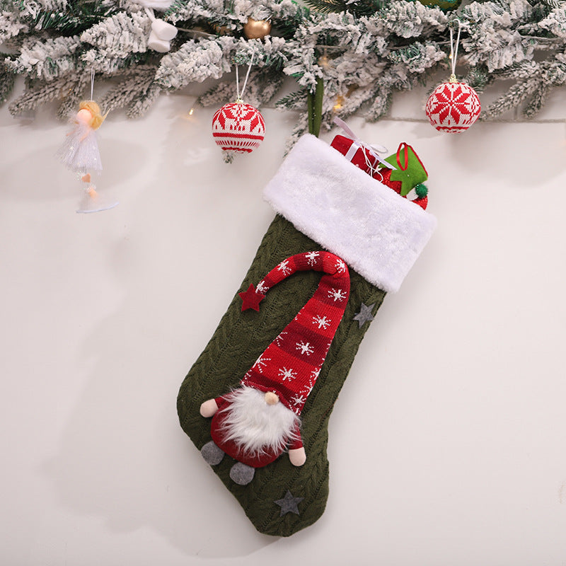 Set of colorful Christmas stocking gift bags for children