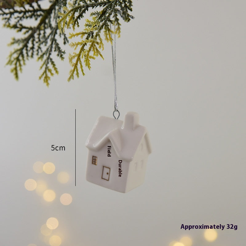 Decorative ceramic Christmas ornament pendant with holiday theme for Christian home