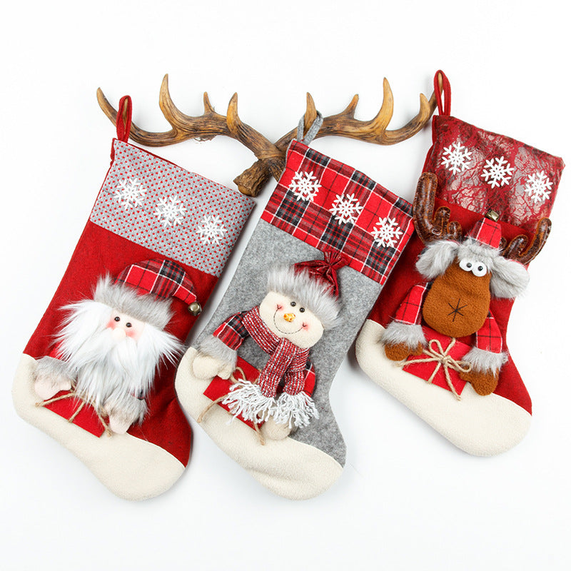 Large cloth Christmas gift bag ready for festive decorations