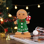 Gingerbread man ornament with ribbon for hanging on Christmas tree