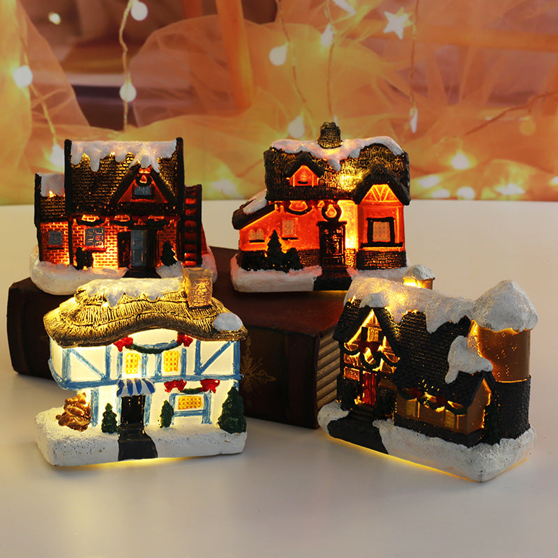 Christmas small house micro landscape decoration piece