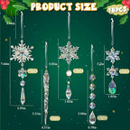 Collection of shimmering crystal snowflake ornaments