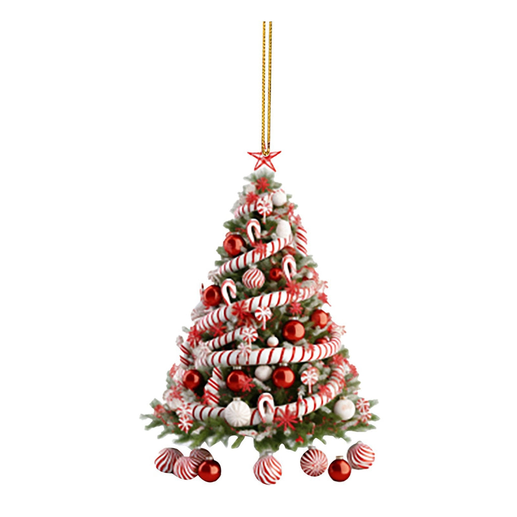 Modern art style acrylic Christmas tree pendant charm, a meaningful Christian jewelry piece