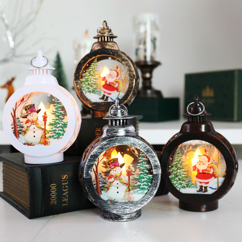 Christmas snowman night lamp in soft glow - seasonal decoration