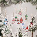 Christmas pendant hanging on decorated evergreen branch