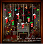 Christmas candy cane and bell window decals for seasonal display