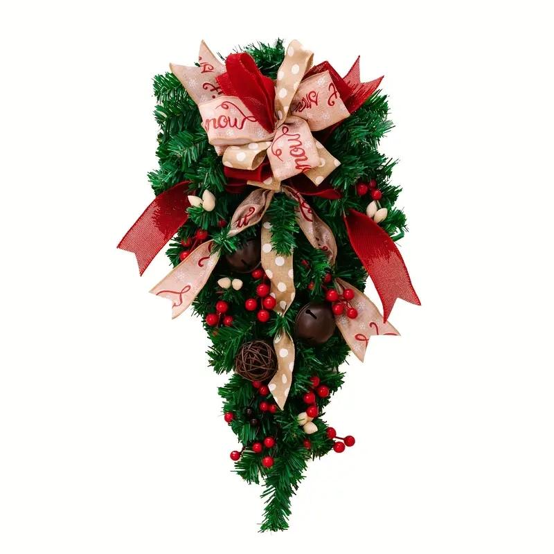 Christmas door hanging showing holiday spirit