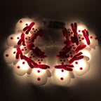 Festive plush snowman string lights for indoor Christmas decoration
