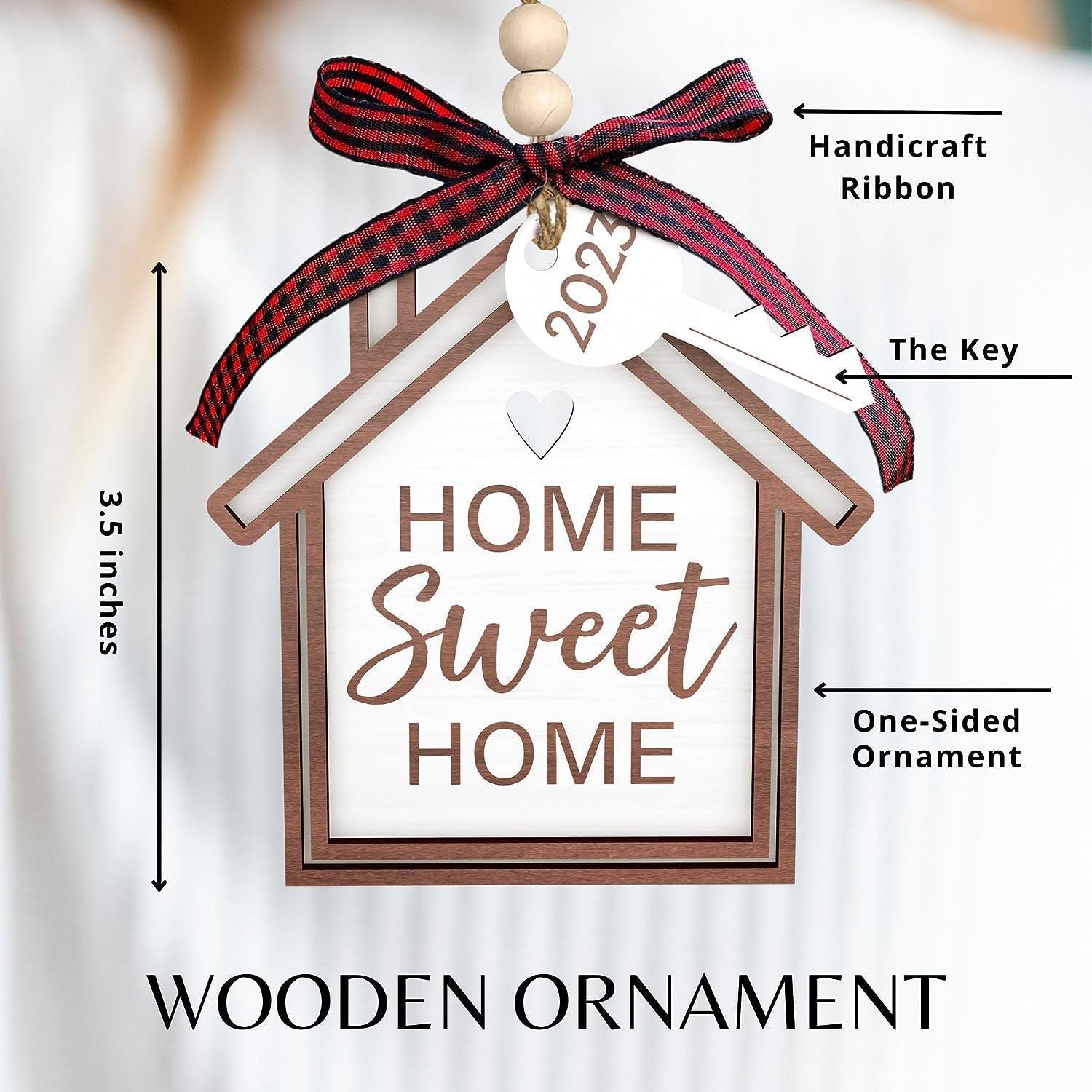 Wooden House Christmas Pendant - Christian Gift Secondary image