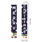 Polyester Christmas banner with traditional couplet verses and festive imagery