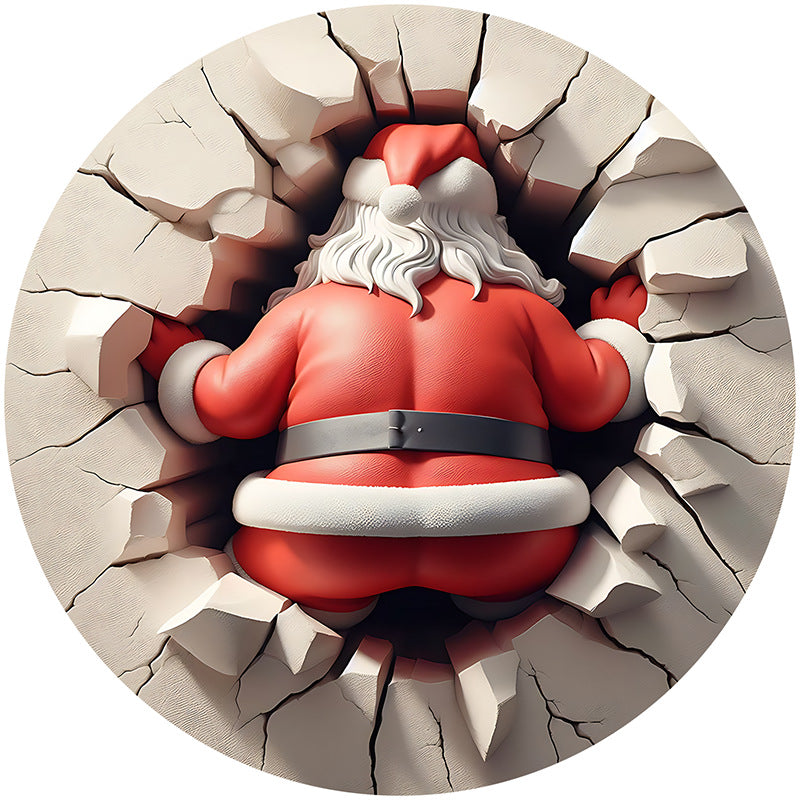 Round Acrylic Santa Claus Christmas Ornament - Christian Home Decor